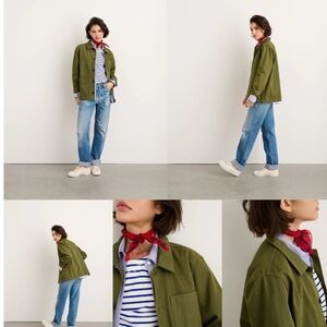 Alex Mill Green Britt Workwear Jacket Lightweight Hip-Length